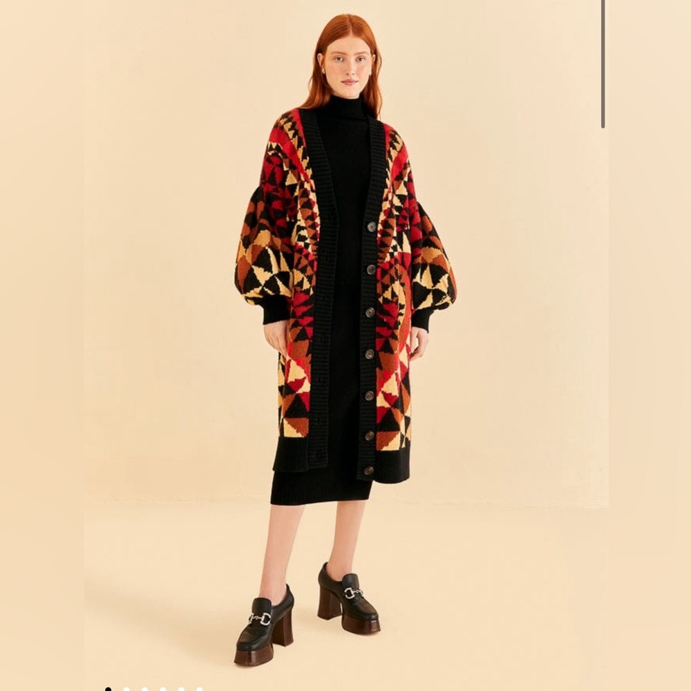 FARM Rio Multicolor Geometric Cardigan